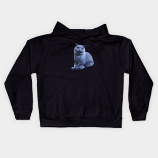 British Shorthair Cat Cute Blue Kitten Art Kids Hoodie